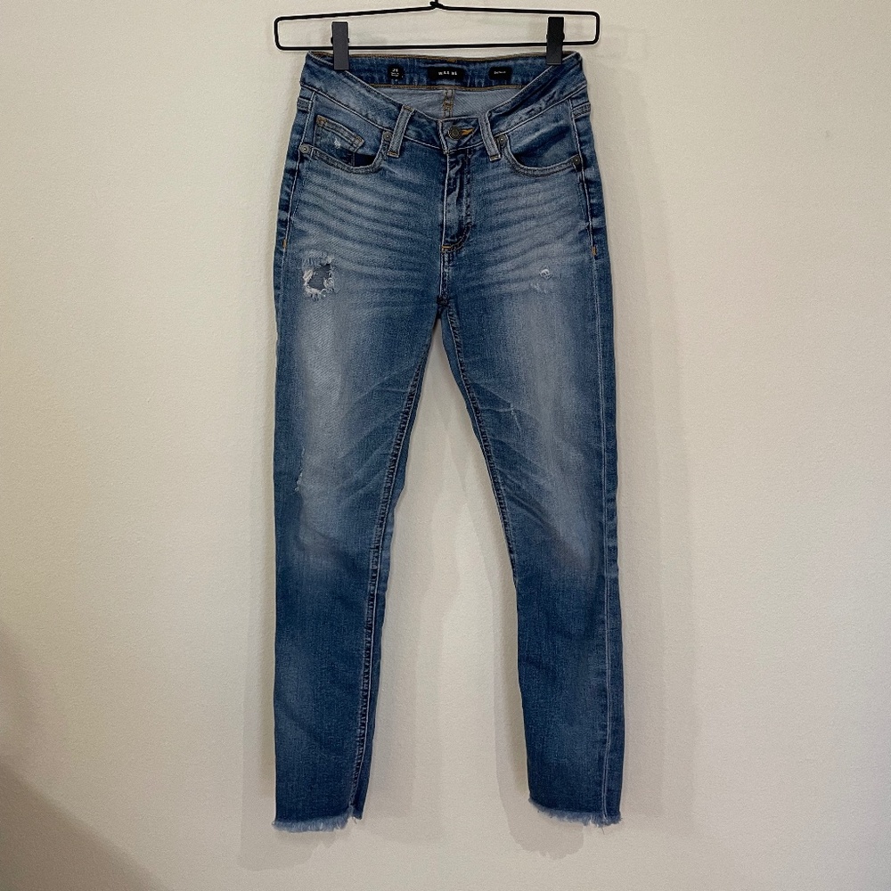 Miss Me Jeans Women's Size 26 Blue Denim Casual Distressed Skinny Y2K Punk